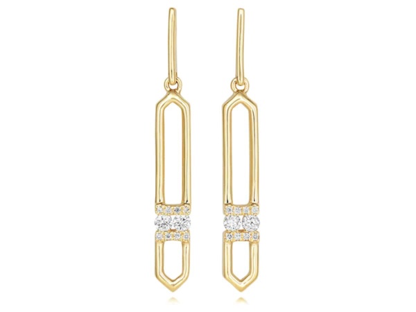18ct Gold Diamond Drop Earrings