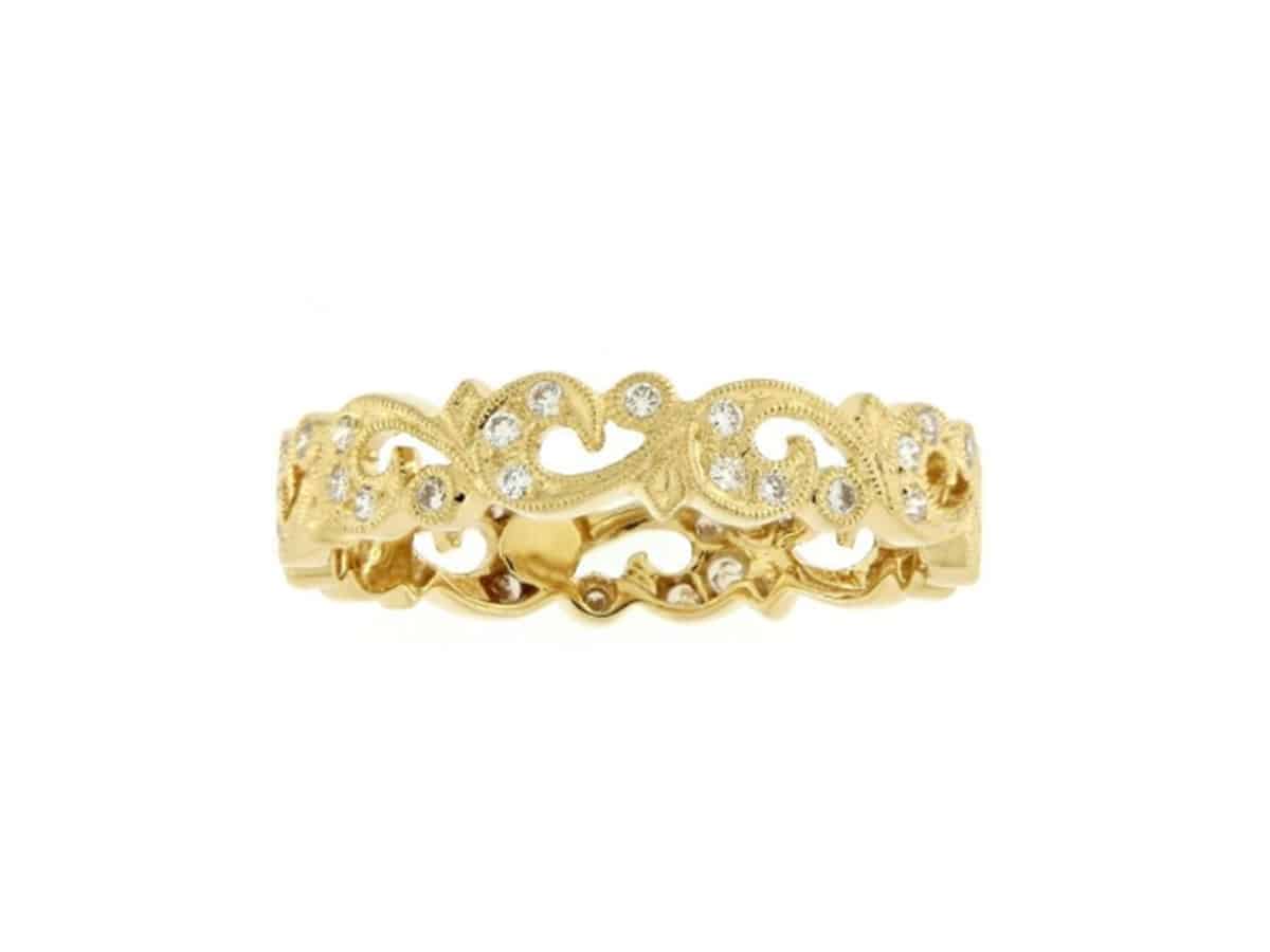18ct yellow Gold Guipure Lace Band