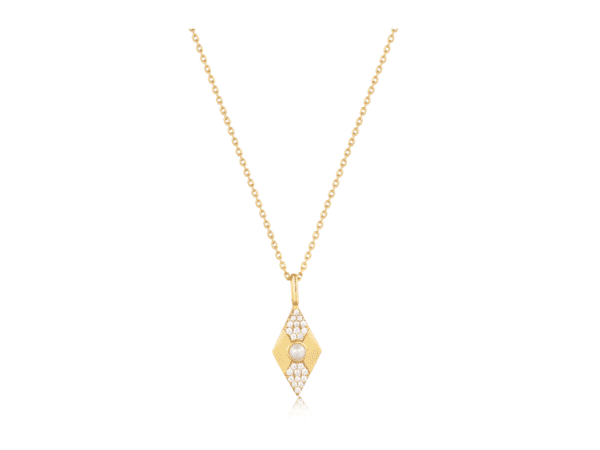 Ania Haie Silver Gold Plated Pearl Geometric Pendant Necklace