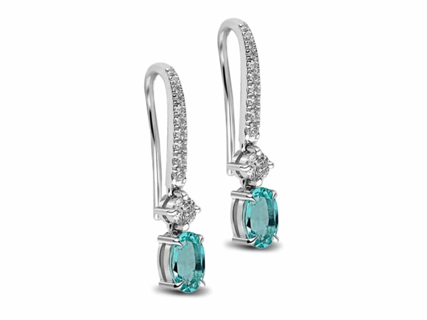 Paraiba Tourmaline & Diamond Earrings