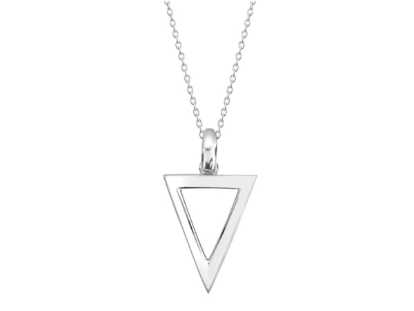 Silver Pointed Open Triangle Pendant