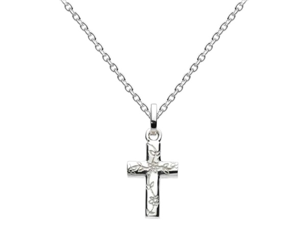 Silver Small Engraved Cross Pendant